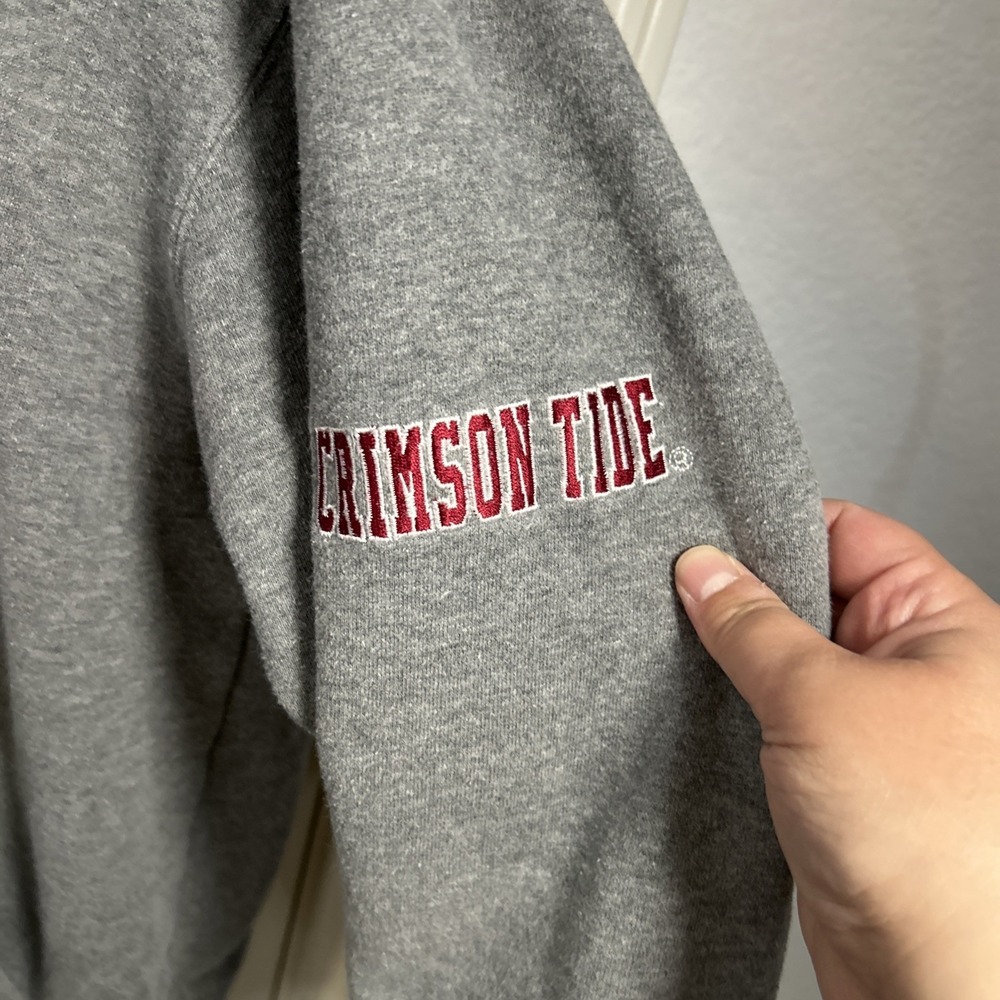 Alabama Crimson Tide Hoodie Small Gray Red NCAA Pullover Sweatshirt - Picture 3 of 5